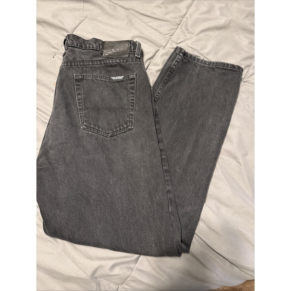 Vintage Polo Jeans Co Ralph Lauren Jean Men 36x32 Black Baggy Relax Easy Fit Y2K
